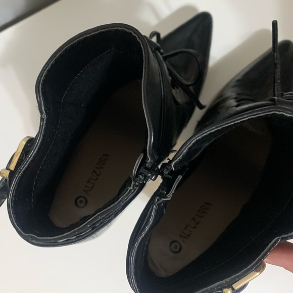 Women’s Black Altuzarra Target Jonathan Patent Pleather Lace-Up Stiletto Heel - Picture 3 of 10